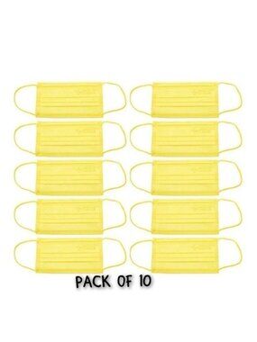 Medic Therapeutics Face masks. PACK OF 10-YELLOW